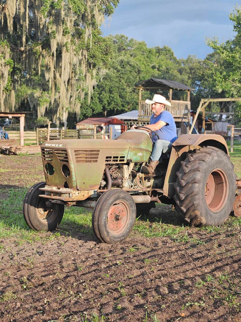 Evening pass on the old tractor